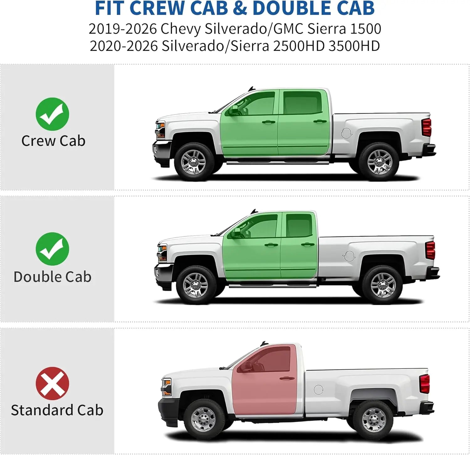 OEDRO Enhanced Under Seat Storage Box Compatible with 2019-2026 Chevy Silverado/GMC Sierra 1500 and 2020-2026 Silverado/Sierra 2500HD 3500HD Double Cab & Crew Cab, 2-In-1 Black Tool Box