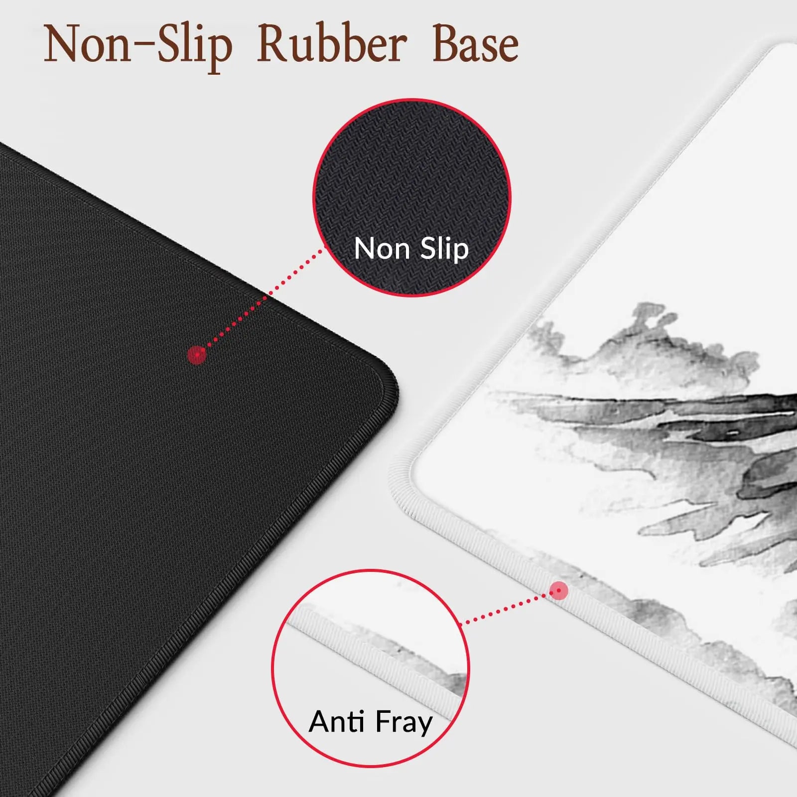 Cherry Blossom Design Rectangular Mouse Pad with Non-Slip Rubber Base, Washable for Office, Work, and Gaming Use