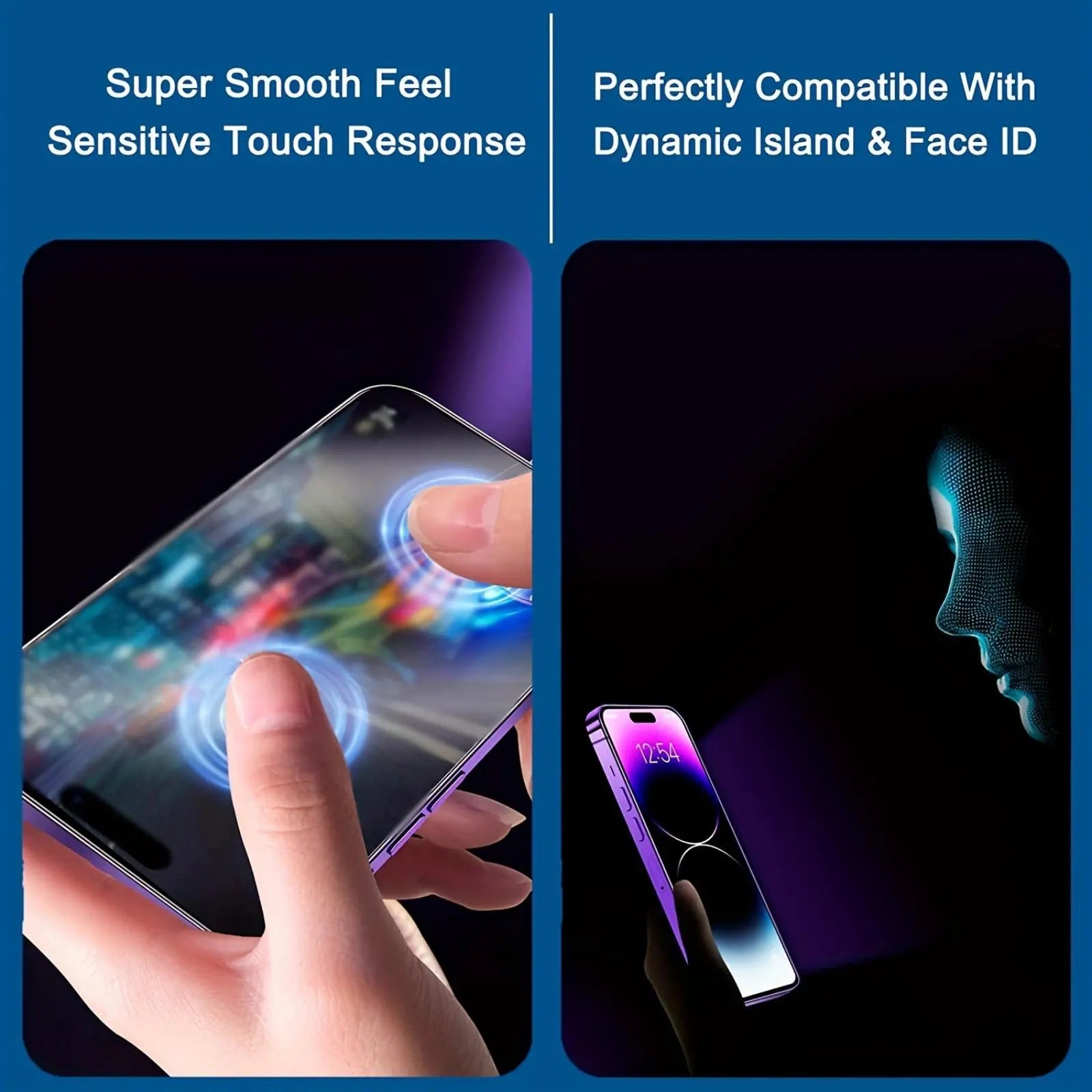 Privacy Screen Protector Film Set - Anti-Glare, Eye Protection, Scratch-Resistant Tempered Glass for iPhone 17/16/15/13/12/11 Pro Max