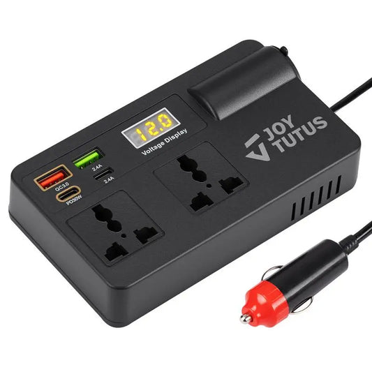3-Day Delivery JOYTUTUS 2026 Car Truck Inverter 12V-24V to 220V with Smart Chip QC3.0 Fast Charging for Laptops, Tablets, and Phones - Includes USB Ports and Wireless CarPlay Adapter
