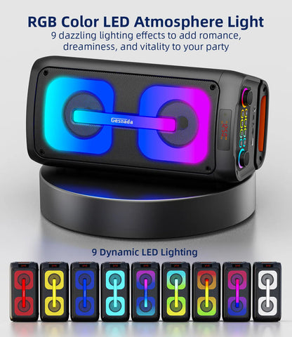 Professional Karaoke Machine with Portable Bluetooth Speaker, Dual Wireless Microphones, and Integrated Disco Lights - Perfect for Parties and Outdoor Events, Ideal Gift for Music Enthusiasts and Families