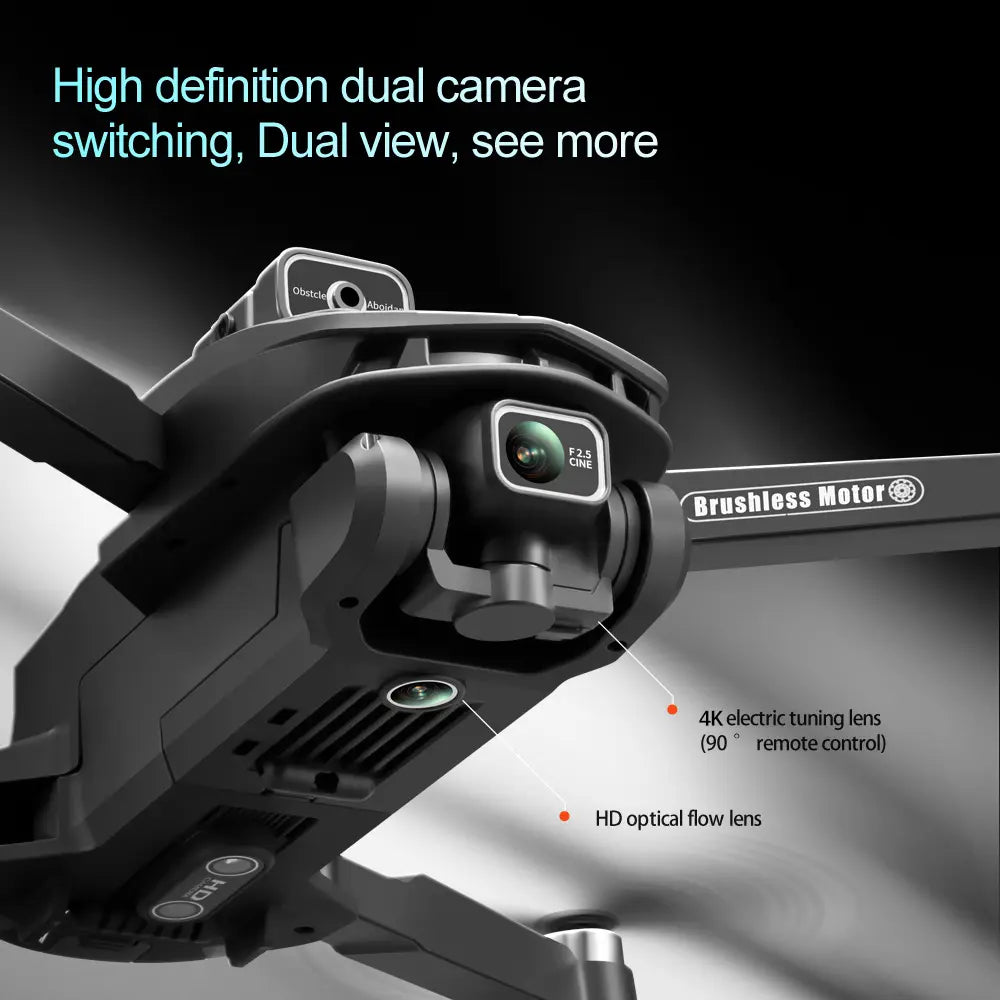 2026 New!!!!! V168 Pro Max Drone, Equipped with Front 4K HD Camera, Brushless Motor, GPS Return, Gesture Control, 4.5Inch Screen Remote Control Quadcopter.360°Scrolling, Dual Lens, Foldable Design, Drone GPS.684 Inch Height,