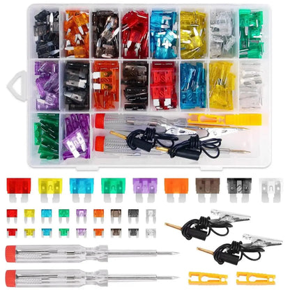 Car Fuse Kit, Car Fuse Circuit Detection Pen Tool, Multipurpose Car Blade Fuse Set with Box Clip Combination, Professional Car Repair Tool, Car Circuit Tester, Automotive Circuit Tester