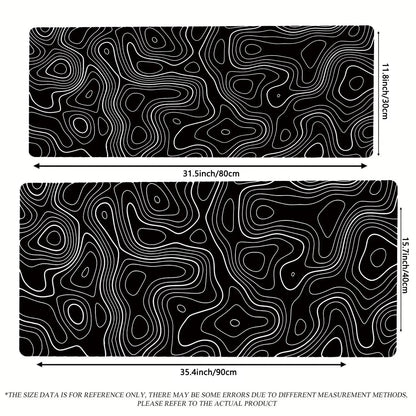 Line Pattern Cozy Gaming Mouse Pad, Large Size Mouse & Keyboard Mat with Stitched Edge, Non-Slip Desk Mat for Home Office, Non Slip Mousepad, Office Accessories