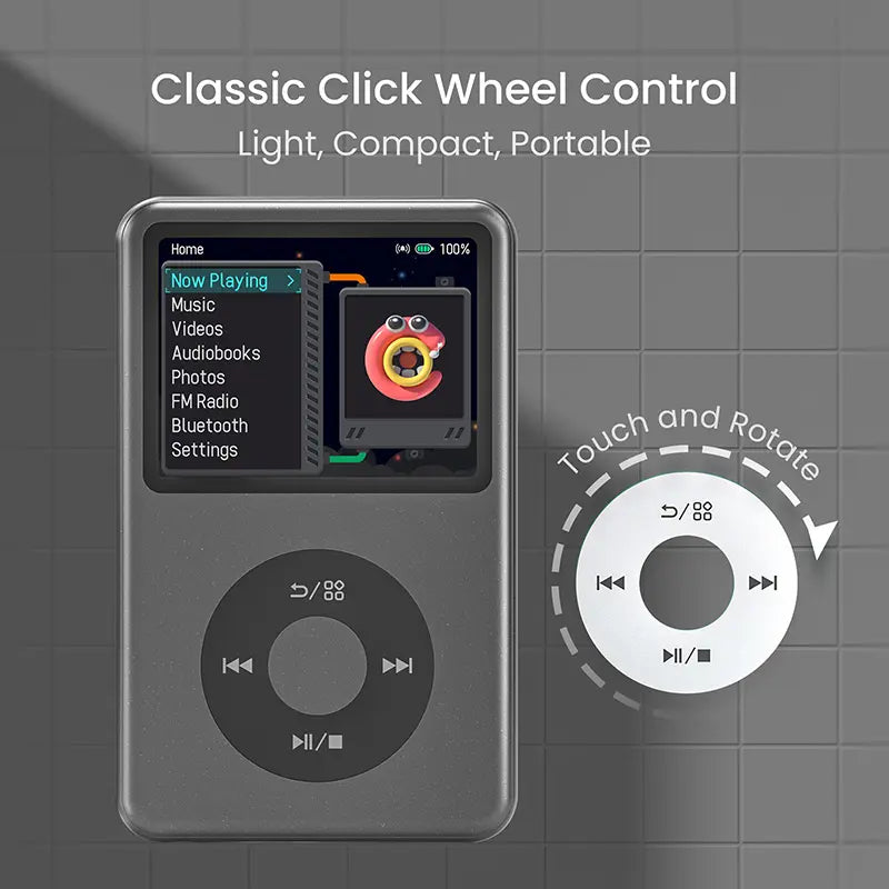 Innioasis Y1 Retro MP3 Player with Bluetooth - 2000s Digital Music & Video Player, 2.4" Display, Hi-Fi Sound, Portable Music Player for Daily Use