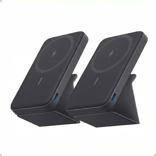 Anker 5,000mAh Magnetic Power Bank - Wireless Portable Charger with Foldable Stand and Side USB-C Port, Compatible with iPhone 17/16/15/14/13, Ideal for Summer and Father's Day Gifts