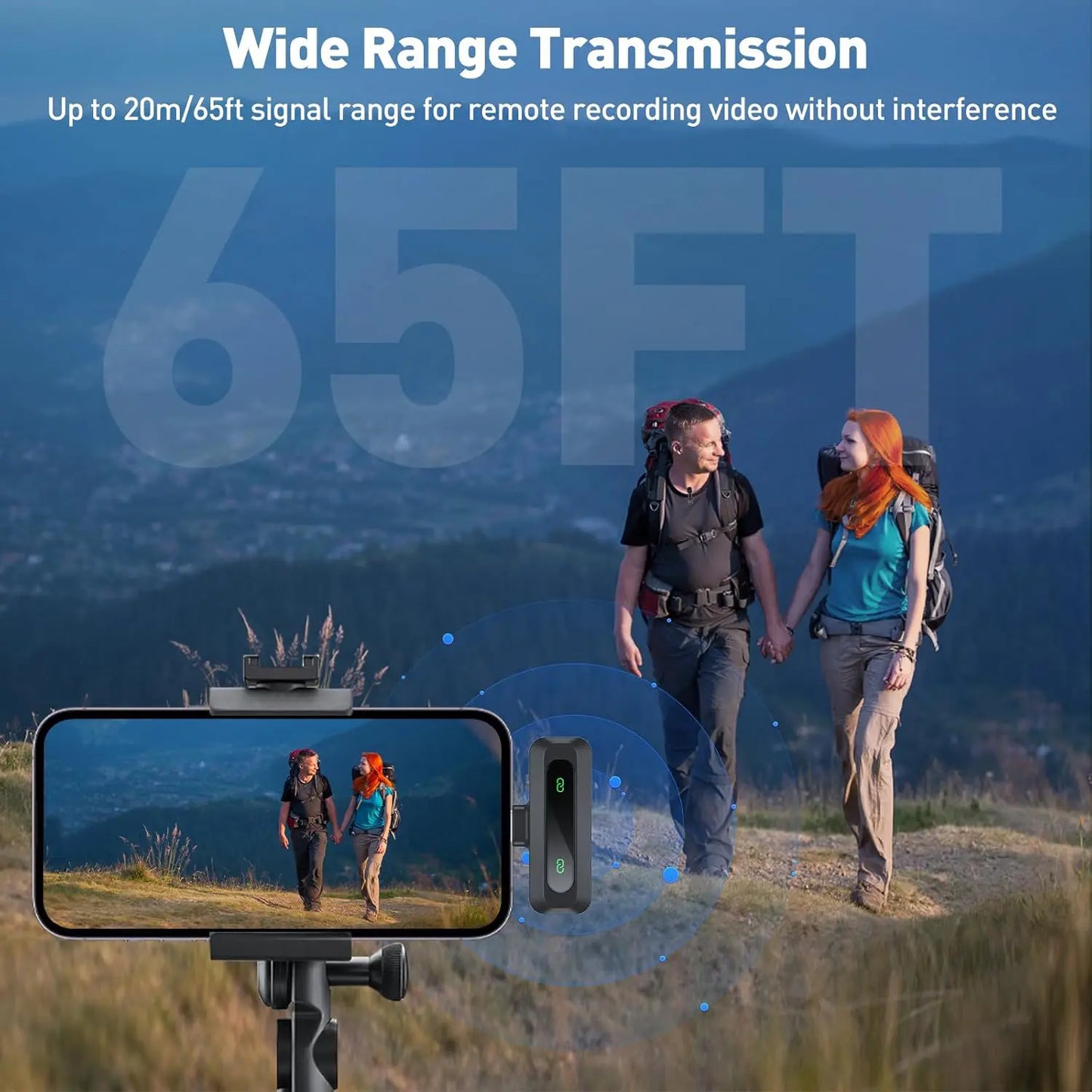 HITOZON Professional Wireless Lavalier Microphone - Rechargeable Omnidirectional Lapel Mic with Lightning Connector, Built-In Li-Ion Battery, Multi-Device Compatibility, Manufacturer Warranty for iPhone, Android, and Cameras, Plug-and-Play Design for Video Recording
