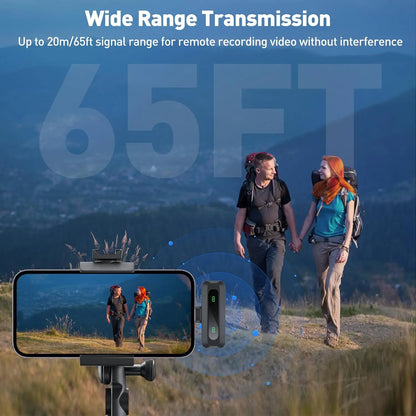 HITOZON Professional Wireless Lavalier Microphone - Rechargeable Omnidirectional Lapel Mic with Lightning Connector, Built-In Li-Ion Battery, Multi-Device Compatibility, Manufacturer Warranty for iPhone, Android, and Cameras, Plug-and-Play Design for Video Recording