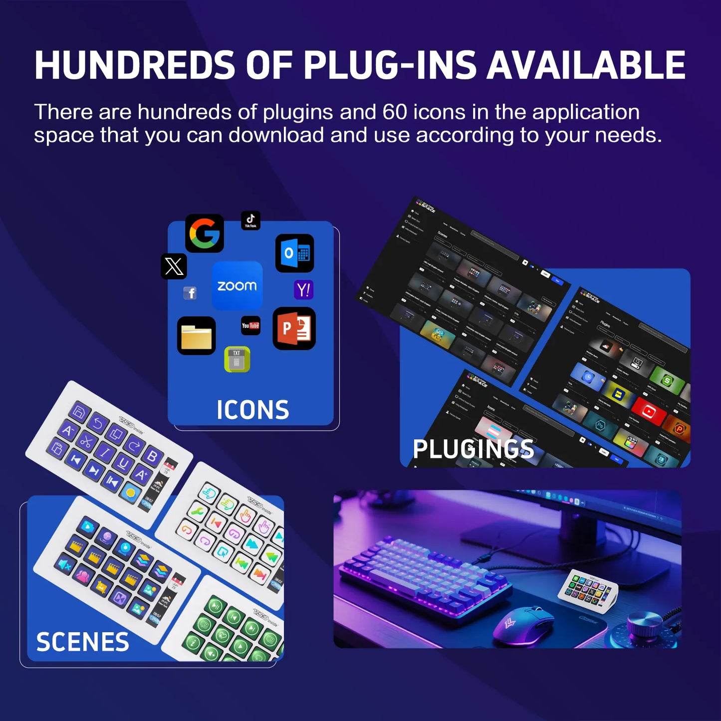 Vsdinside Smart Stream Deck - 15 Customizable LCD Keys with GIF Support, One-Touch Automation, and Extensive Plugin Options for Office, Streaming, and Design Applications