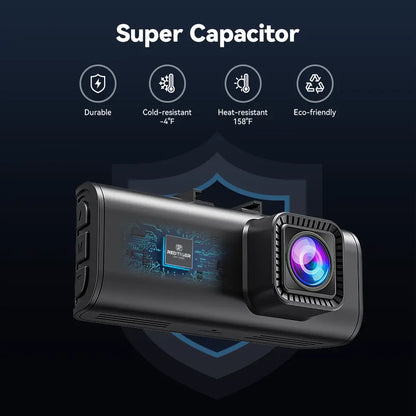 Redtiger F7NP-EX Dash Cam (New Upgrade) - Front and Rear 4K/2.5K Full HD Camera for Vehicles, Includes 64GB Card, Built-In Wi-Fi and GPS, 3.16” IPS Screen, Night Vision, 170° Wide Angle, WDR, 24-Hour Parking Mode