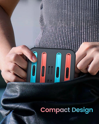 Transnovo Adjustable Charging Pad Compatible with New Switch 2 Joy-Con & Controllers – 4-In-1 Magnetic Fast Charger with 9 RGB LED Indicator, Type-C Cable Included