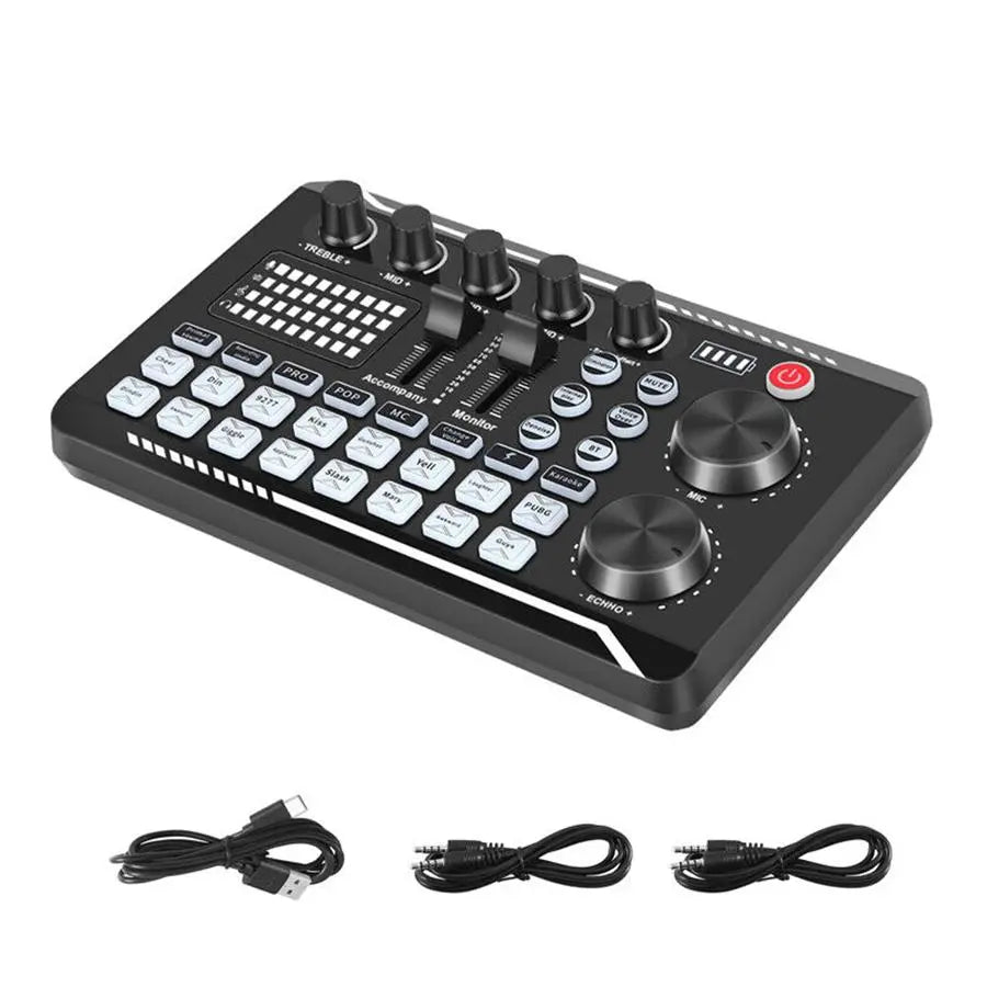 Professional Live Sound Card Audio Interface with DJ Mixer Effects and Voice Changer for Podcast Production and Streaming (Not Compatible with XBOX)