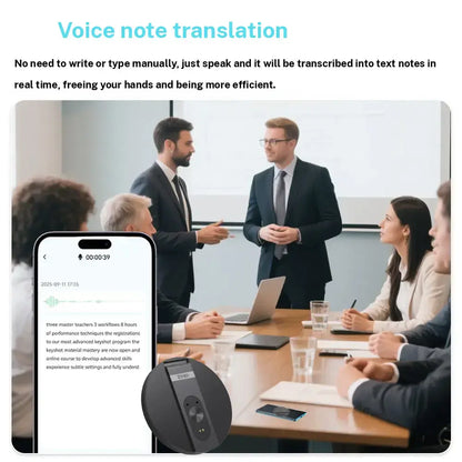 AI Voice Translator and Recorder with Real-Time Translation in 146+ Languages, Magnetic Phone Holder, and Support for Video and Voice Call Translation for Travel, Socializing, Lectures, Meetings, and Interviews