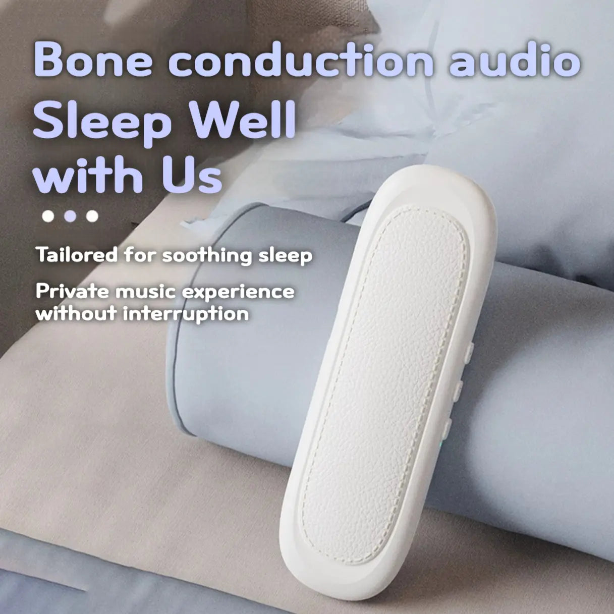 Bluetooth Under-Pillow Speakers with Bone Conduction Technology, 3D White Noise Generator, Volume Control, Sleep Timer, and Side Sleeper Compatibility