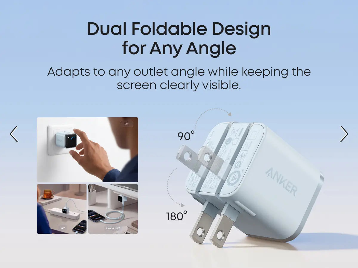 Anker 45W Fast Charging USB-C Charger with LED Display for iPhone 15/16/17 Series and MacBook - Compact and Safe Power Adapter for Apple Devices, Ideal for Father's Day Gifts