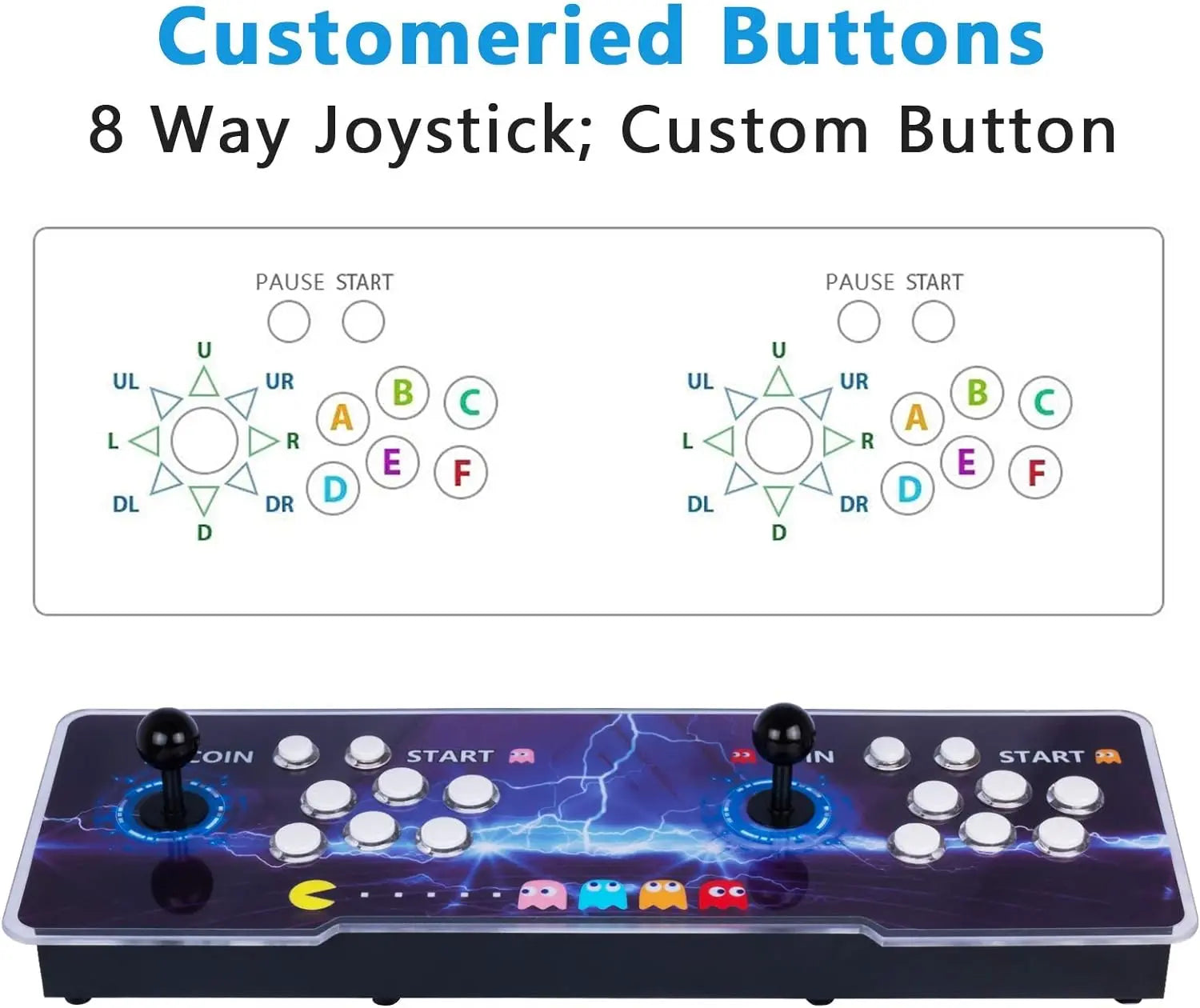 26800 Games in 1 Arcade Game Console - Retro Gaming Machine for PC, Projector & TV, Supports 2-4 Players, 1280x720 Resolution, 3D Game Features, Save/Load/Pause Options, and Favorite List Functionality