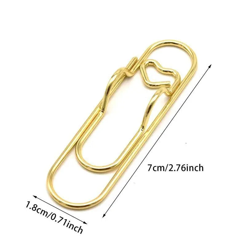 6-Piece Multifunctional Metal Heart Pen Clip Set - Versatile Pen Holders for Notebooks, Paper, and Clipboards