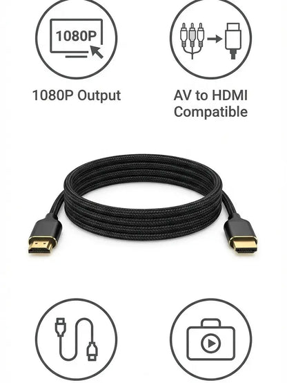EFFUN Wired AV to HDMI Converter Cable - Compact USB Plug-and-Play Video Casting Accessory for Retro Gaming Consoles, Perfect Electronic Gift for Children