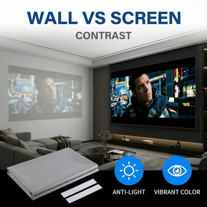 100-Inch 4K UHD Anti-Light Foldable Portable Projector Screen for Home Theater, Office, Classroom, and Outdoor Movie Projection - Optimal Clarity with Front View Design