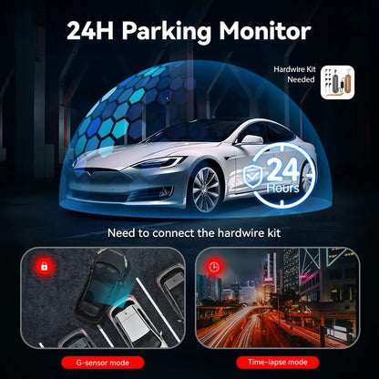 Redtiger F7NP-EX Dash Cam (New Upgrade) - Front and Rear 4K/2.5K Full HD Camera for Vehicles, Includes 64GB Card, Built-In Wi-Fi and GPS, 3.16” IPS Screen, Night Vision, 170° Wide Angle, WDR, 24-Hour Parking Mode
