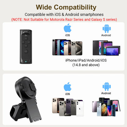 PUTARE Wireless Remote Control for TikTok Scrolling with Smartphone Holder Stand, Page Turner, and Camera Shutter for iOS and Android - Ideal Selfie Accessory and Upgraded Father's Day Gift