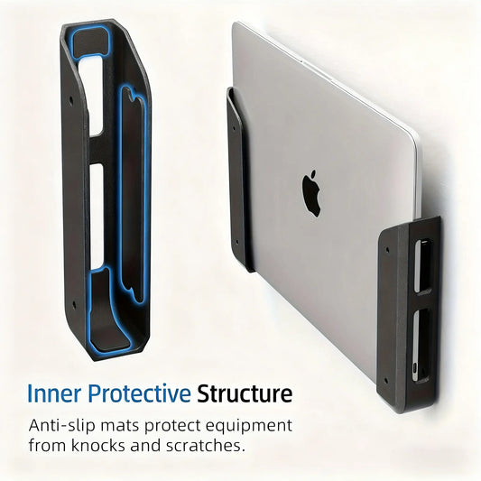 Under-Desk Laptop Mount Holder with Adhesive and Screws, 1.1"/28mm Thickness, Anti-Scratch Pads, Universal Compatibility for MacBooks, Surface Devices, Keyboards, Tablets, Switch, and More