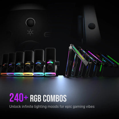 FIFINE Professional Streaming and Gaming Bundle: AM8Pro Microphone Kit, SC8 Audio Mixer, and H13 Headset