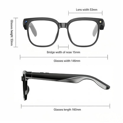 Smart AI Camera Glasses with 8MP Photochromic Lenses, Touch Button Adjustment for Hands-Free Photography, Real-Time Translation in 160+ Languages, Bluetooth Connectivity, and UV Protection for Outdoor Adventures