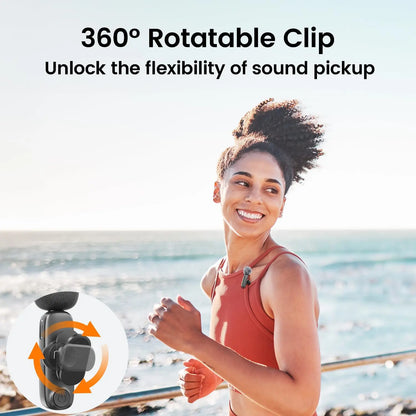HITOZON Professional Wireless Lavalier Microphone - Rechargeable Omnidirectional Lapel Mic with Lightning Connector, Built-In Li-Ion Battery, Multi-Device Compatibility, Manufacturer Warranty for iPhone, Android, and Cameras, Plug-and-Play Design for Video Recording