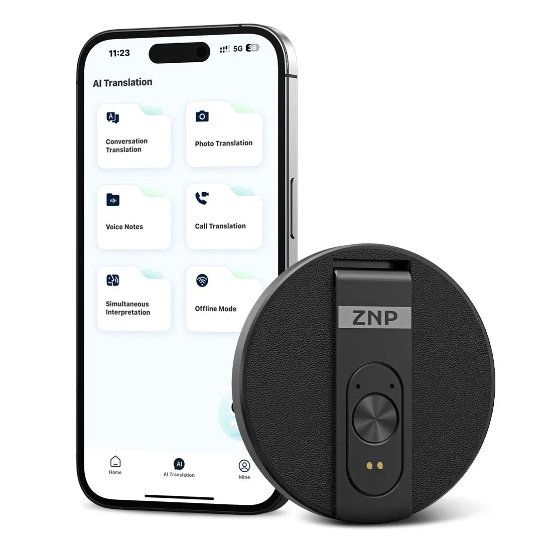 AI Voice Translator and Recorder with Real-Time Translation in 146+ Languages, Magnetic Phone Holder, and Support for Video and Voice Call Translation for Travel, Socializing, Lectures, Meetings, and Interviews