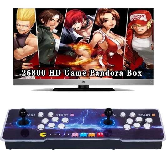 26800 Games in 1 Arcade Game Console - Retro Gaming Machine for PC, Projector & TV, Supports 2-4 Players, 1280x720 Resolution, 3D Game Features, Save/Load/Pause Options, and Favorite List Functionality