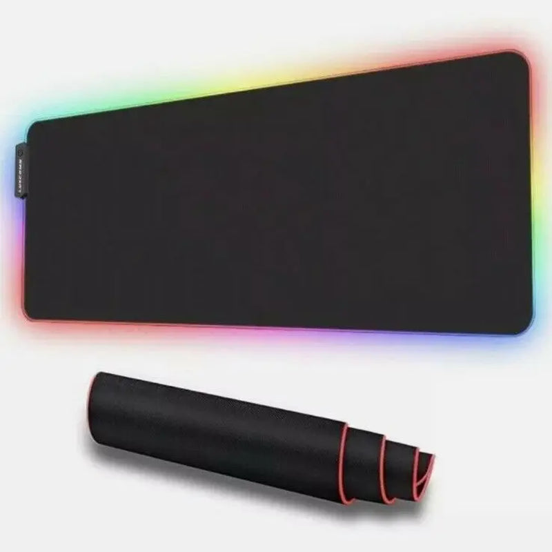LUXCOMS RGB Soft Gaming Mouse Pad Large, Oversized Glowing Led Extended Mousepad ， Computer Keyboard Pad Mat，31.5X 11.8In