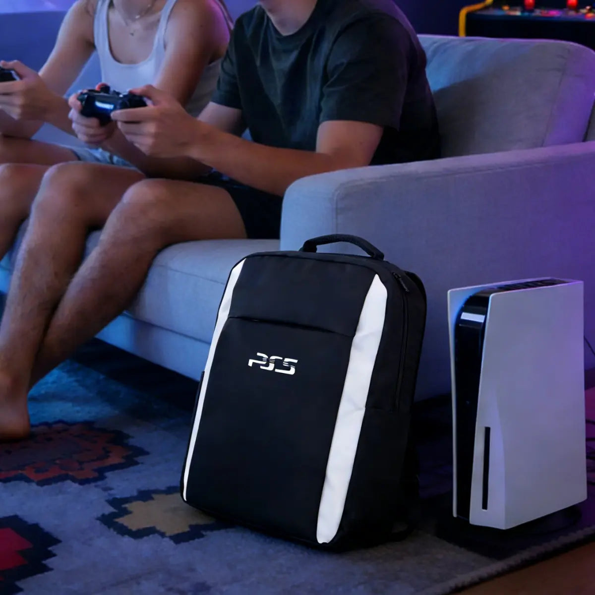 For Ps5 Travel Backpack for Console and Accessories, Compatible with Ps5/Ps5 Slim/Ps5 Pro, Large Capacity Storage for Console, Dual Controllers, Discs, and Headphones