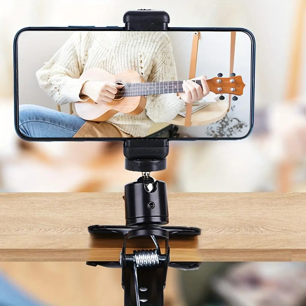 Adjustable Guitar Head Clamp, 360 ​​Degree Rotating Guitar Phone Holder, Portable Durable Creative & Efficient Music Accessory, Electric Guitar