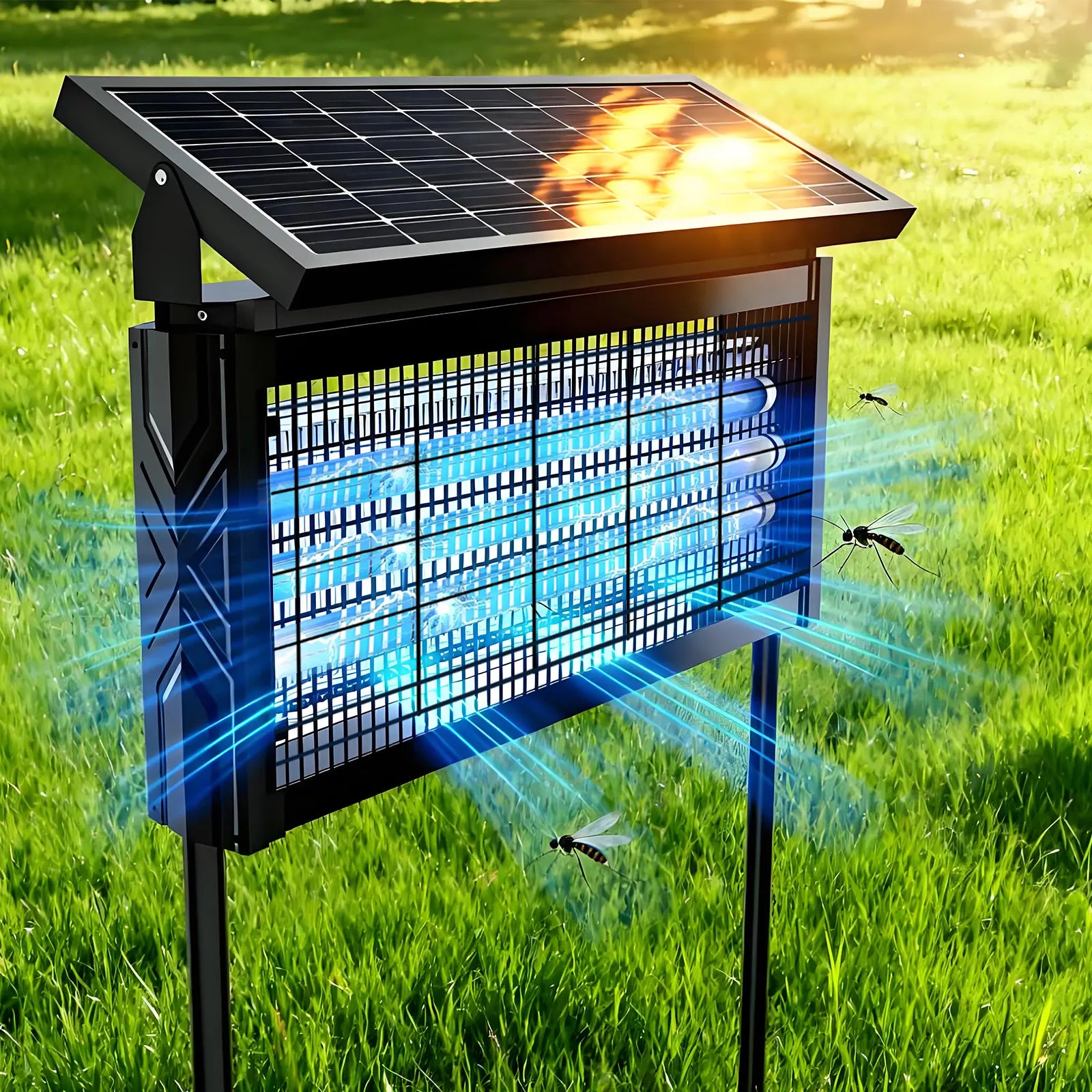 4500V Solar Bug Zapper,3000Mah Rechargeable High Voltage Mosquito & Fly Trapper, 2 Modes, IPX 67, for Home, Garden, Patio,Outdoor,Summerwins