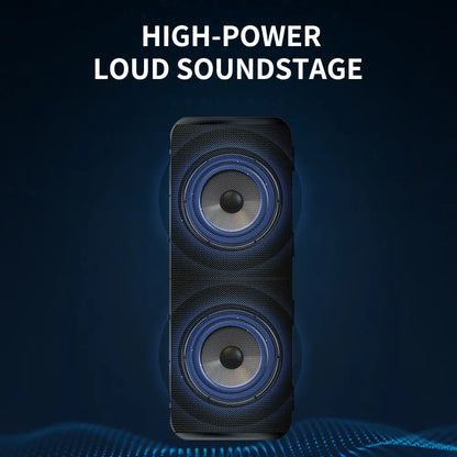 Upgraded 2-in-1 Portable Bluetooth Speaker with 20-Watt Stereo Bass, IPX6 Waterproof Rating, and Home Theater Surround Sound - Modern Design for Music Enthusiasts, Featuring Bluetooth 5.3 Connectivity