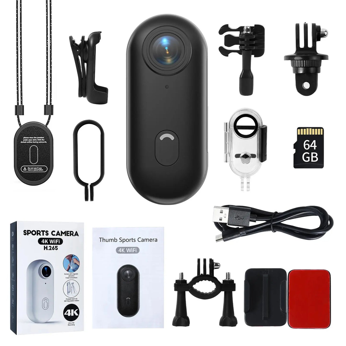 NUISK Thumb Action Camera, Portable POV Body Cam, Ultra Compact, Hands-Free, Compact Magnetic Sports Camera,. Ideal for Cycling, Pets, Vlogging. Supports U3+ Card, Waterproof. Perfect Gift for Beginners. Spring Renewal. Tiktokshopspringglowup Summerwins