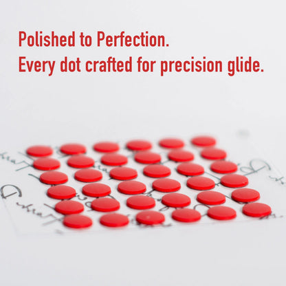 Flashbeyond 60 Dot Mouse Skates – PTFE for Glass Mousepad | Adjustable Glide & Precision Control | Easy Apply | Crimson Red