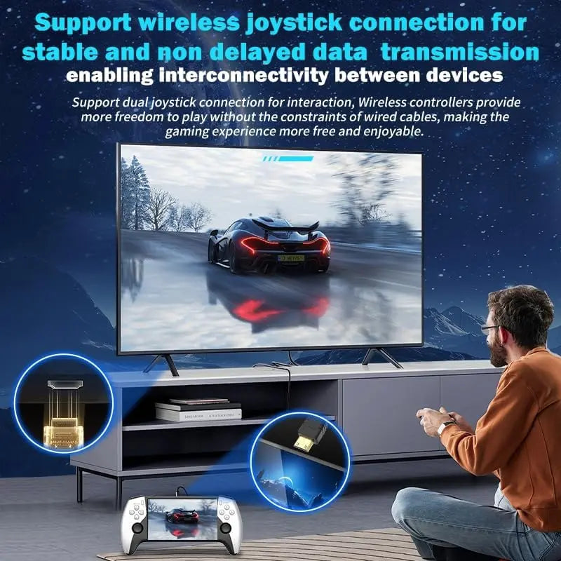 Portable Retro Handheld Game Console - Enhanced Performance with Over 20,000 Built-In Games, 5.5-Inch HD IPS Screen, TV Connectivity, 14+ Emulators, and 5-Hour Battery Life