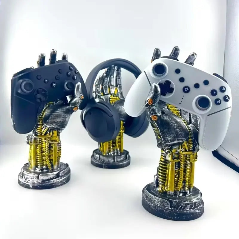 Sci-Fi Cyberpunk Mechanical Arm Statue - Ultra-Futuristic Decorative Ornament and Game Controller Holder, Ideal Gift for Gamers and Men for Valentine's Day, Father's Day, Christmas, and Anniversaries