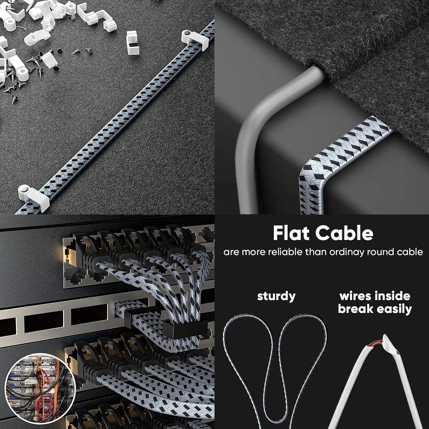 MIZIQIER Cat 8 Ethernet Cable - High-Speed Braided Network Cord, 40Gbps, 2000MHz Bandwidth, Shielded RJ45 LAN Cable for Gaming PCs, PS5, Xbox, Modems, and Routers - Various Lengths Available