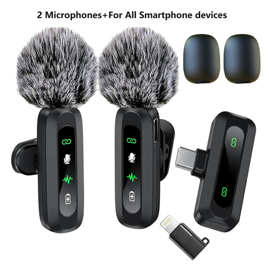 HITOZON Professional Wireless Lavalier Microphone - Rechargeable Omnidirectional Lapel Mic with Lightning Connector, Built-In Li-Ion Battery, Multi-Device Compatibility, Manufacturer Warranty for iPhone, Android, and Cameras, Plug-and-Play Design for Video Recording