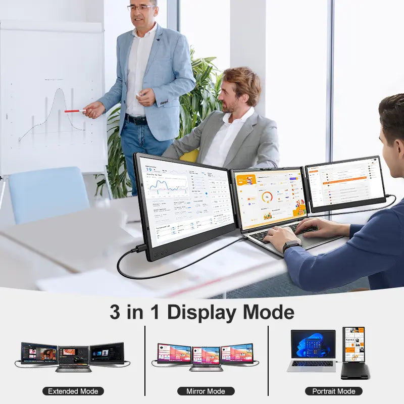 Cevaton 14" Portable Dual Laptop Screen Extender for 13.3"-17" Laptops, Requires Dual USB-C Display or HDMI+USB-C Display, Weighs 4.1 lbs