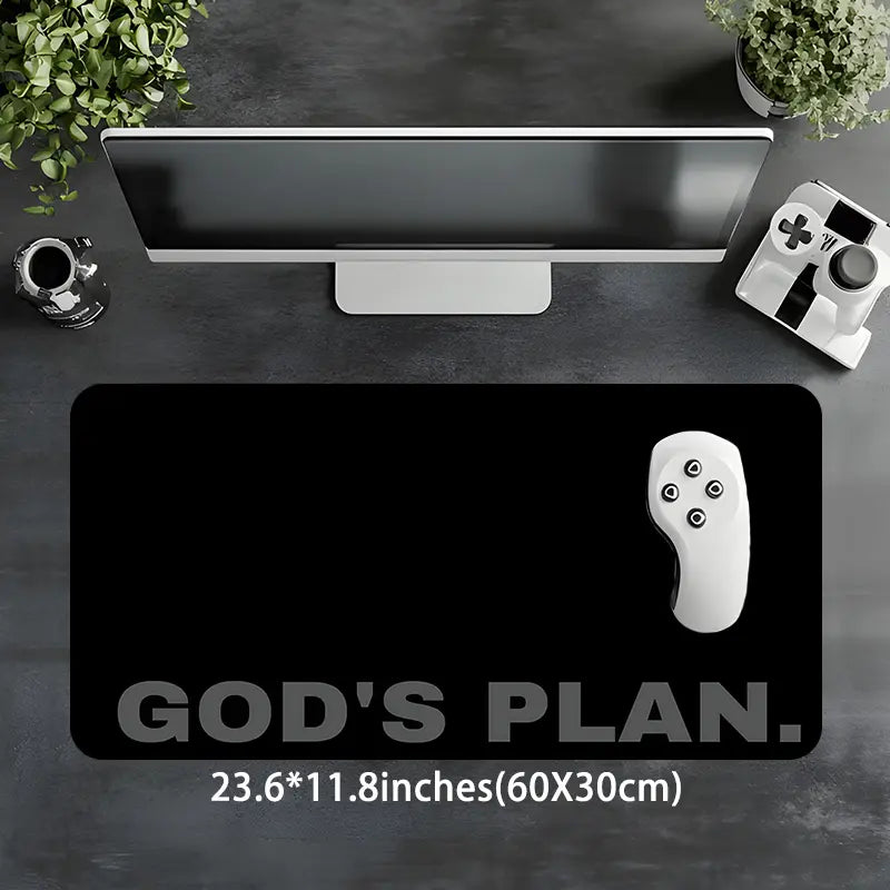 Black God'S Plan Design Extra Large Gaming Mouse Pad,Aesthetic Desktop Drotection Pad,Washable Rubber Pad Non-Slip Lock Edge Multi-Size Mouse Pad Suitable for Home Office,Good Gift for Family and Friends, Extended Mousepad, Desktop Accessory