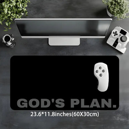 Black God'S Plan Design Extra Large Gaming Mouse Pad,Aesthetic Desktop Drotection Pad,Washable Rubber Pad Non-Slip Lock Edge Multi-Size Mouse Pad Suitable for Home Office,Good Gift for Family and Friends, Extended Mousepad, Desktop Accessory