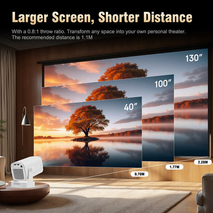 Magcubic HY310 Auto Focus Projector - 330 ANSI Lumens, Google Assistant, 8K Decode, Native 1080P, BT5.4, WIFI6, Android 14, Built-In Speaker, Allwinner H726, 180° Flexibility, 130" Screen, 60Hz Refresh Rate, Mini Portable Home Cinema Projector