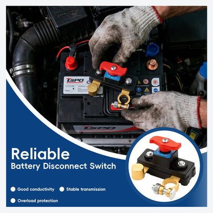 Car Battery Power Cut-Off Switch Breaker - High Conductivity Pure Copper Disconnect Switch for Vehicles, Boats, and RVs