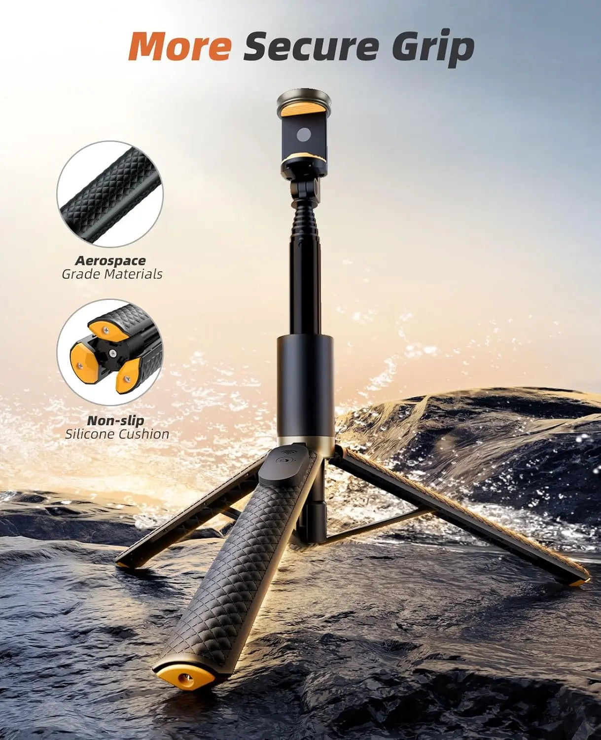 62-Inch Adjustable Phone Tripod and Selfie Stick with Remote Control - Lightweight and Portable Stand for iPhone and Android, Ideal for Selfies, Video Recording, and Vlogging