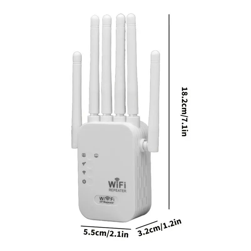 MUNBYN 2026 WiFi Range Extender - 1200Mbps Dual Band Repeater (5GHz/2.4GHz) WiFi Booster, Coverage Up to 10,000 Sq.Ft, Supports 50 Devices, Includes Ethernet Port for Home Use
