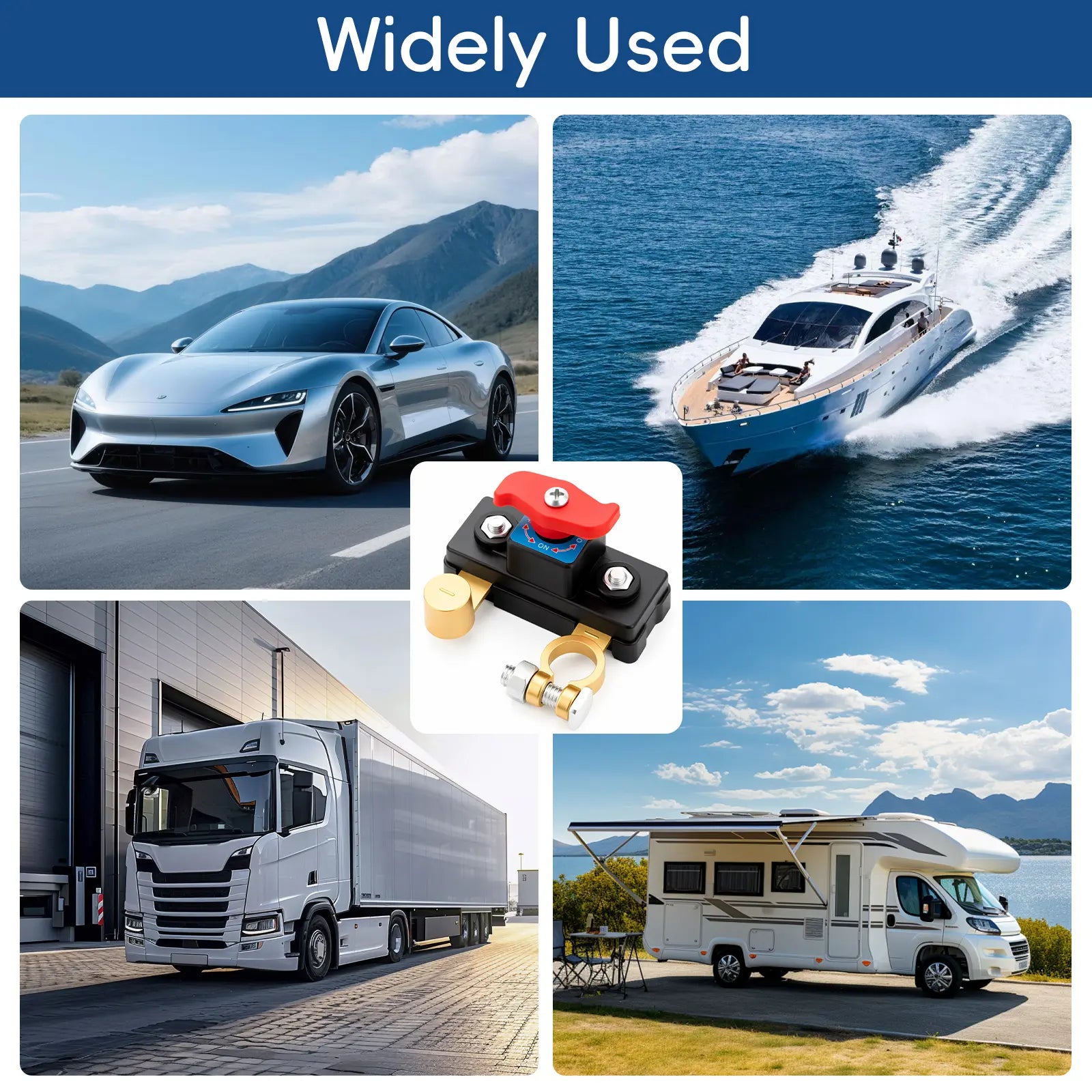 Car Battery Power Cut-Off Switch Breaker - High Conductivity Pure Copper Disconnect Switch for Vehicles, Boats, and RVs